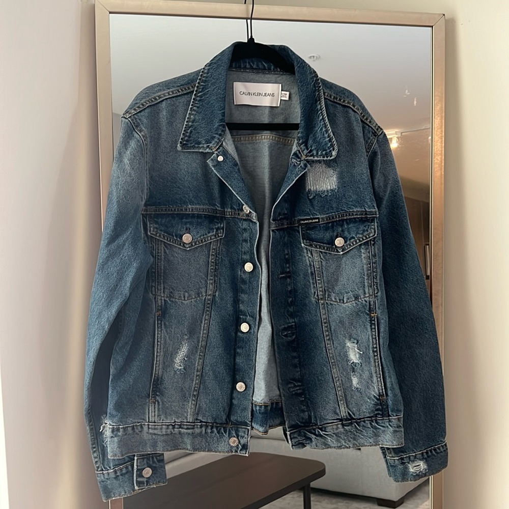 Distressed Calvin Klein Men’s Jean Jacket